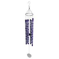 Patterned Purple Metal Butterfly Wind Chime, 41"