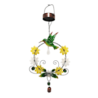 Hummingbird Crystal Garden Bell Hanger, 25.5"