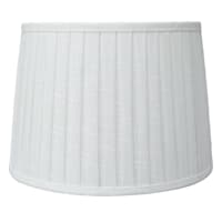 White Pleated Tapered Drum Lamp Shade, 12x14x10