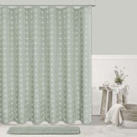 Honeybloom Sage Crossover Embroidered Shower Curtain, 72"