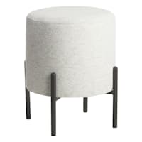 Crosby St. Bowie Round Ottoman, Grey