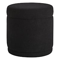 Crosby St. Neo Round Storage Ottoman, Black