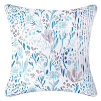 Aqua Blue Muted Garden Throw Pillow, 18"