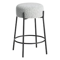 Crosby St. Harwood White & Black Backless Counter Stool, 26"