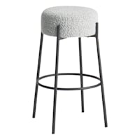 Crosby St. Harwood White & Black Backless Barstool, 30"