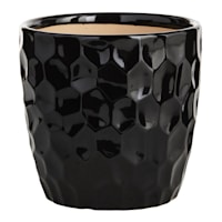 Crosby St. Elena Black Indoor Ceramic Planter, Small