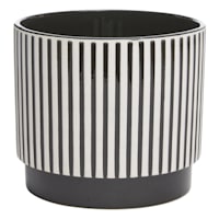 Crosby St. Indoor Black & White Stripe Planter, 8"