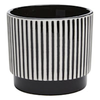 Crosby St. Indoor Black & White Stripe Planter, 6"