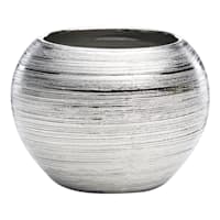 Crosby St. Indoor Silver Round Textured Planter, 5"