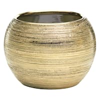 Crosby St. Indoor Gold Round Textured Planter, 4"