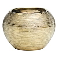 Crosby St. Indoor Gold Round Textured Planter, 3.7"