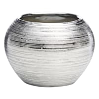 Crosby St. Indoor Silver Round Textured Planter, 3.7"