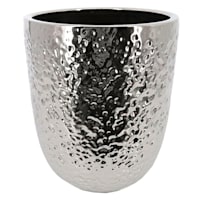 Found & Fable Indoor Silver Dimple Tall Planter, 8"