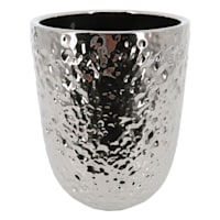 Found & Fable Indoor Silver Dimple Tall Planter, 6"