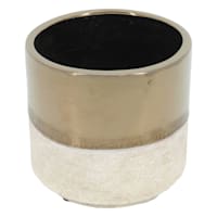 Found & Fable Indoor Two-Tone Gold & Neutral Pot, 6.7"