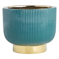 Found & Fable Indoor Emerald & Gold Dean Planter, 9.3"