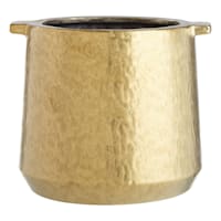 Found & Fable Indoor Gold Ceramic Handle Pot, 7.1"