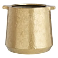 Found & Fable Indoor Gold Ceramic Handle Pot, 6.3"