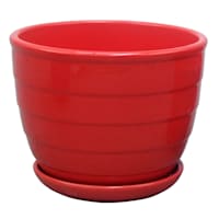 Indoor Red Beehive Ceramic Pot, Small