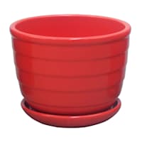 Indoor Red Beehive Ceramic Pot, Small