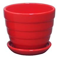 Indoor Red Beehive Ceramic Pot, Extra Small