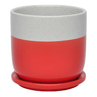 Sunny Club Indoor Ohio Red Ceramic Pot, Small