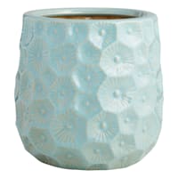 Ty Pennington Indoor Blue Indra Ceramic Planter, Medium