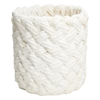 Ty Pennington Indoor White Cable Knit Ceramic Planter, Medium