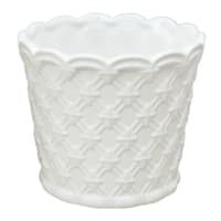 Providence Indoor White Ceramic Weave Planter, 5"