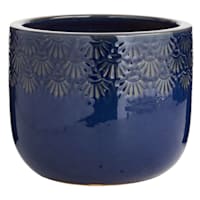Ashley Blue Ceramic Outdoor Planter, Medium
