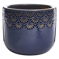 Ashley Blue Ceramic Outdoor Planter, Small