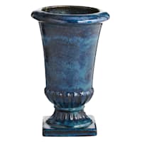 Ty Pennington Blue Reactive Glaze Ceramic Outdoor Urn, Large