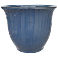 Providence Aurora Blue Fluted Outdoor Planter, Large