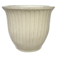 Providence Aurora White Fluted Outdoor Planter, Large