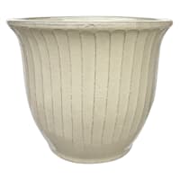 Providence Aurora White Fluted Outdoor Planter, Small
