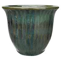 Providence Aurora Green Fluted Outdoor Planter, Extra Large
