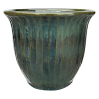 Providence Aurora Green Fluted Outdoor Planter, Large