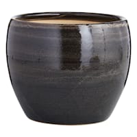 Found & Fable Black Foshan Ceramic Outdoor Planter, Medium