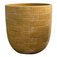 Honeybloom Honey Brown Rush Outdoor Planter, Large