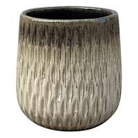 Honeybloom Neutral Two-Tone Sasha Ceramic Outdoor Planter, Small
