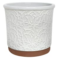 Honeybloom White Bloomsbury Ceramic Outdoor Planter, Large
