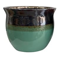 Found & Fable Gold & Green Ceramic Outdoor Planter, Large