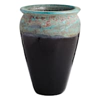 Green and Black Lava Arcadia Outdoor Planter, Medium