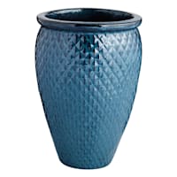 Halsey Blue Ceramic Jar Outdoor Planter, Small