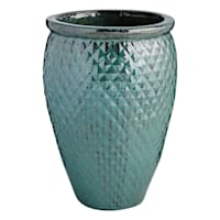 Halsey Green Ceramic Jar Outdoor Planter, Small