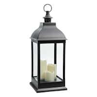 Providence Black LED Candle Lantern, 25"