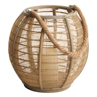 Honeybloom Wood Outdoor LED Lantern, Medium
