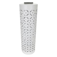Crosby St. White Metal Outdoor Solar Lantern, 24"