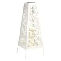 Ty Pennington White Metal Outdoor Solar Lantern, 21"