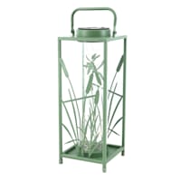 Honeybloom Metal Outdoor Lantern with Led String Lights, 15.5"